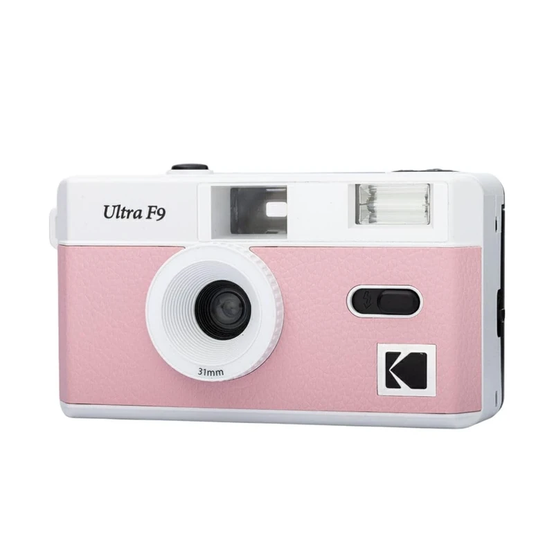 KODAK Ultra F9 - Reusable 35mm Film Camera, 31mm F/9 Fixed Lens, Built-in Flash, Easy Loading, Manual Rewind, Ideal for Indoor Use - Pink