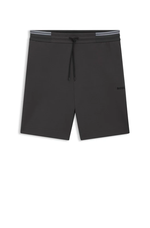 BOSS Men's Zone Cotton Blend Shorts with Stripe Detail, 027black, 4XL