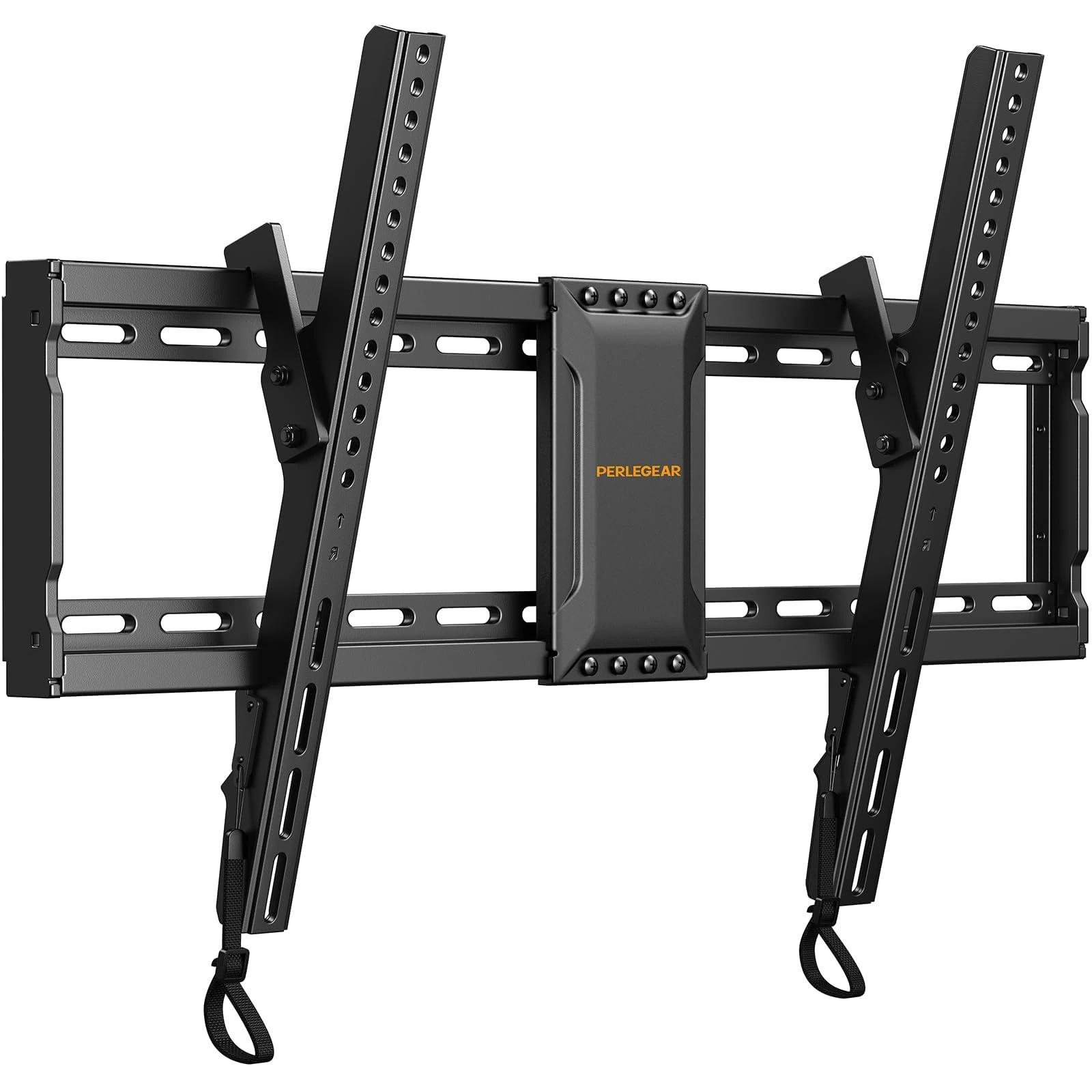 Perlegear Tilt TV Wall Bracket for Most 37–82 Inch Flat or Curved Televisions up to 60 kg, Ultra Slim TV Bracket with Pull Cord Locks for Plasma LCD LED, Max VESA 600x400mm, PGLT12B