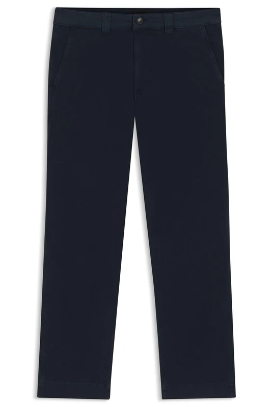 BOSS Men's Chino Straight-2 Straight-Fit Trousers in Elasticated Cotton Twill, 404 Dark Blue, 36 W/30 L