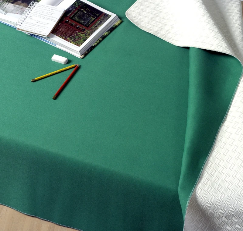 GEMITEX Table Protector Made in Italy Anti-Slip, Shockproof, Double-Sided White/Green, 140 x 300 cm, Furnishes and Protects Your Table from Shocks, Scratches and Liquids, Rifitino with Overlock Edge