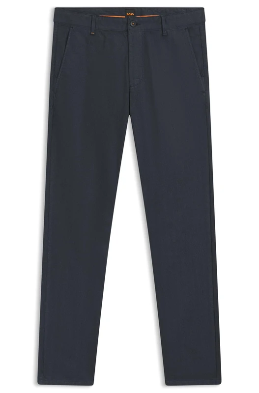 BOSS Men's Chino_Slim Trousers_Flat, 404 Dark Blue, 48W / 32L