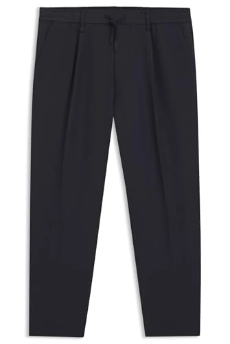 BOSS Men's T_Convert-Pleat Trousers_Flat, Dark Blue, 66