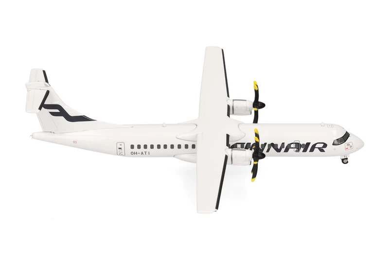 herpa 573306 Finnair ATR-72-500 Miniature 1:200 Scale Collectible Model without Base Metal Miniature Model White