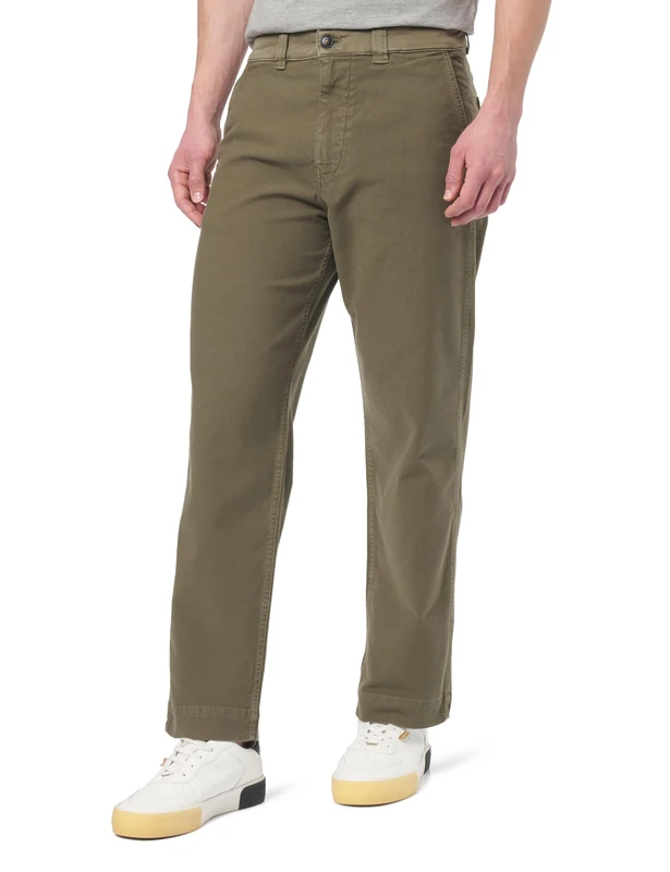 BOSS Men's Chino Straight-2 Straight-Fit Trousers in Elasticated Cotton Twill, 342open Green, 30 W/32 L