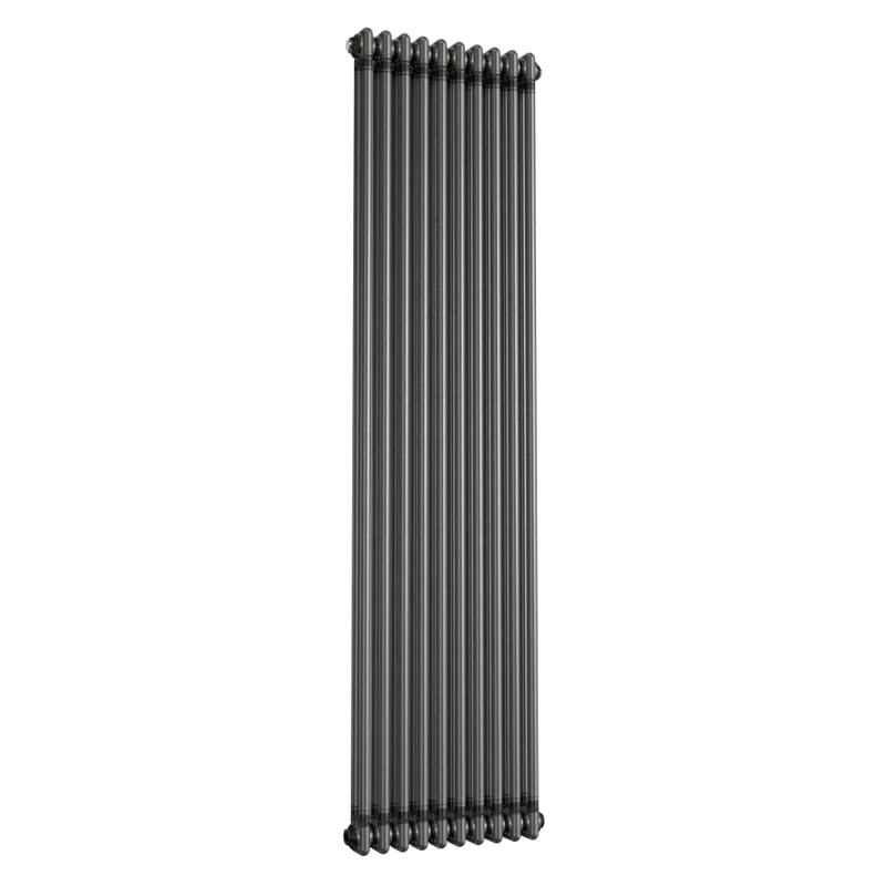 iBathUK Regency Wall-Mounted Vertical 2 Column Radiator, Steel Cast Iron Style High Thermal Output Hydronic Central Heating, Traditional Designer Radiator in Raw Metal Finish, 1800 × 470mm