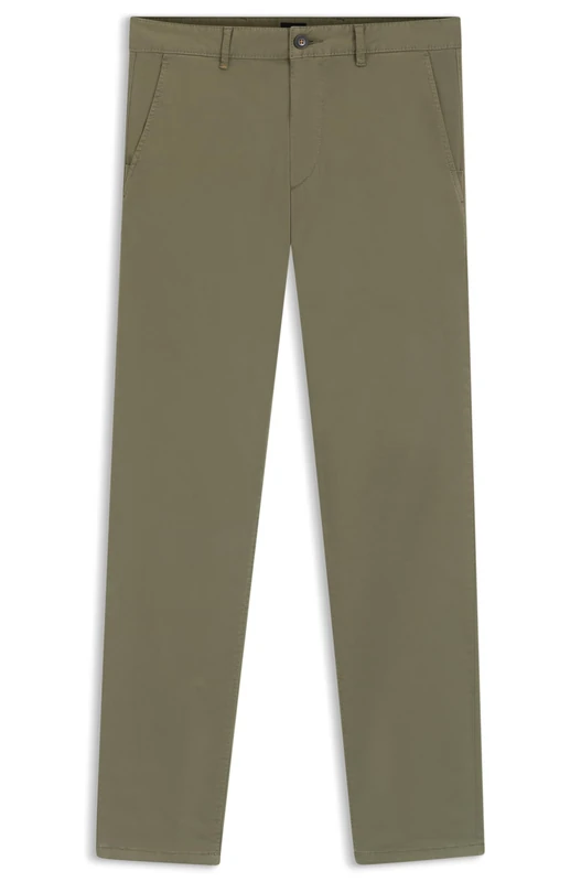 BOSS Men's Tapered Fit Chino Made of Elastic Cotton Satin, 470open Blue, 42 W/36 L