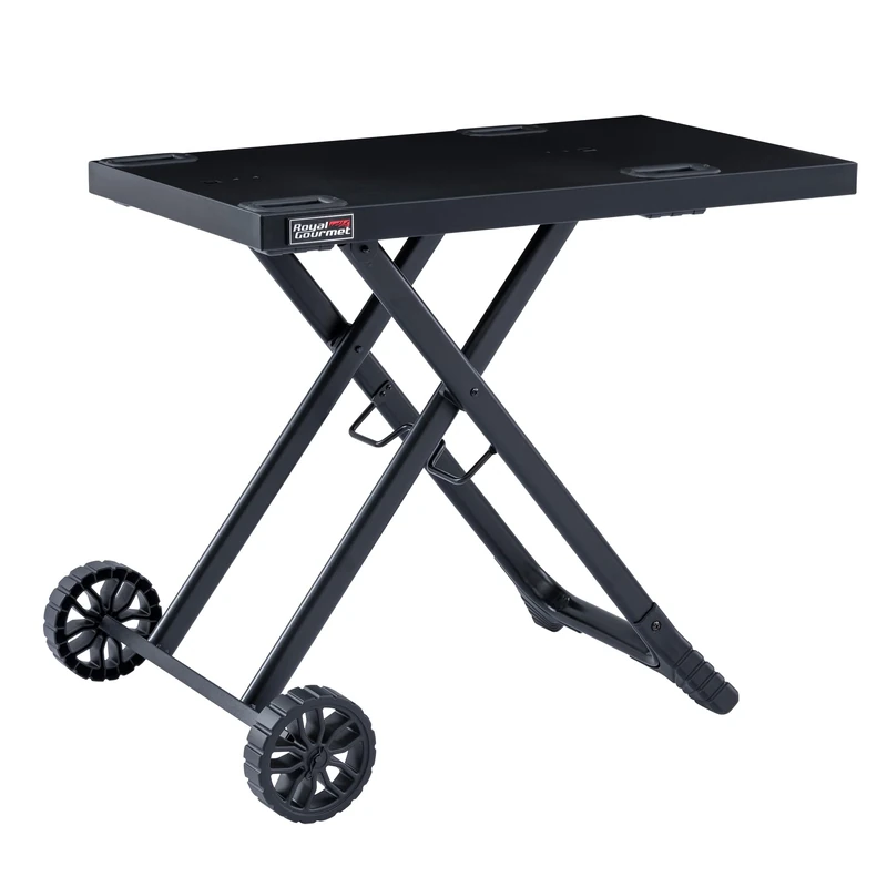 Royal Gourmet GT2201C-E Portable Barbecue Trolley Folding Grill Trolley with 2 Hooks for GT2005-F Series, Suitable for Camping, Table Top 79 x 46.7 cm