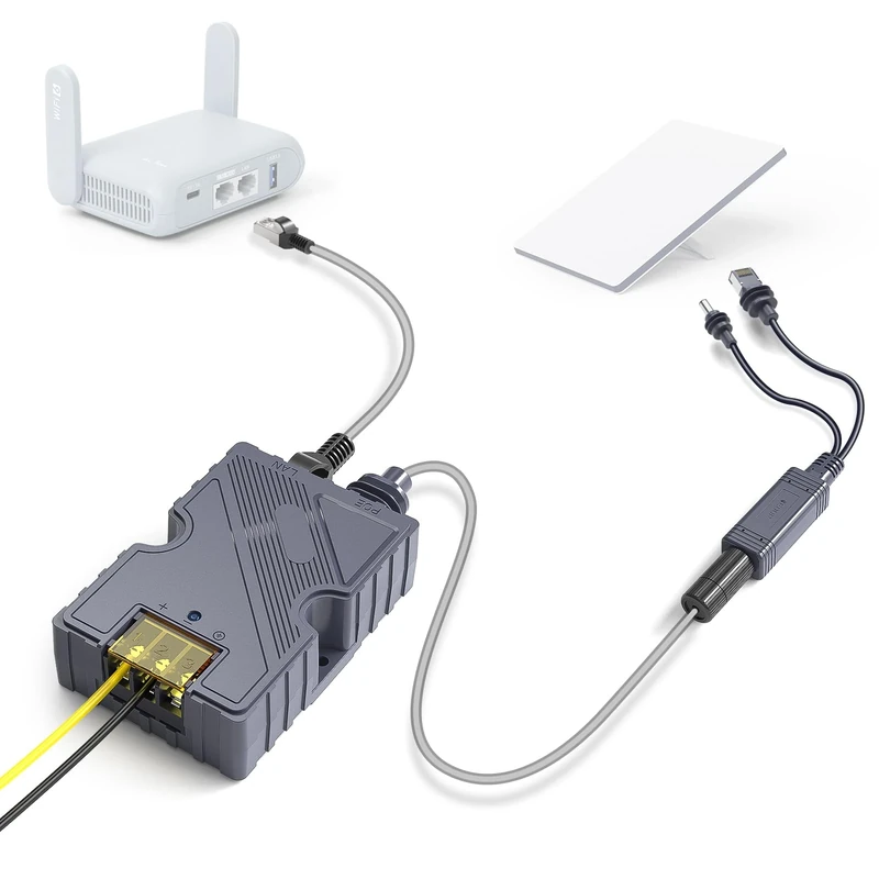 XLTTYWL Starlink Mini 12V Power Supply, 150W GigE Passive & ESD Protection 12v Mimi Starlinks Poe with Mi ni Starlink DC&RJ45 Adapter Splitter for Star link Mini Dishy