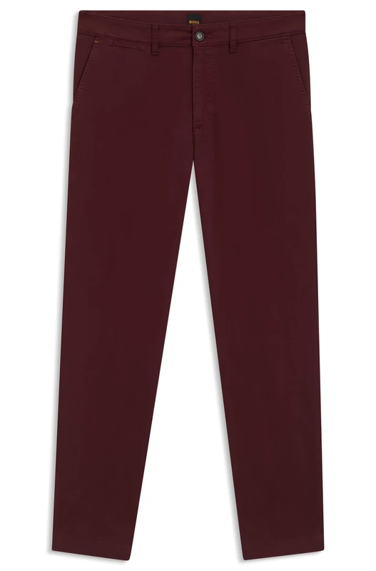 BOSS Men's Chino-Regular-1 Trousers_Flat, 604 Dark red, 29W x 32L