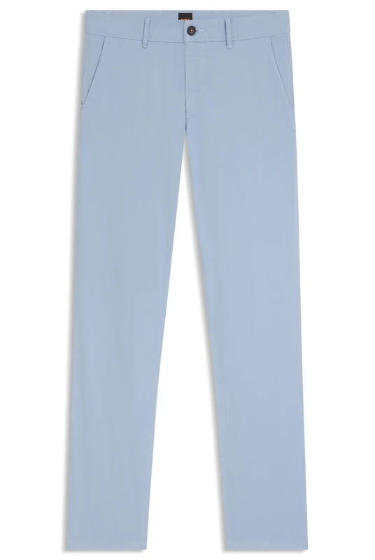 BOSS Mens Chino Slim Slim-fit Chinos in Stretch-Cotton Satin
