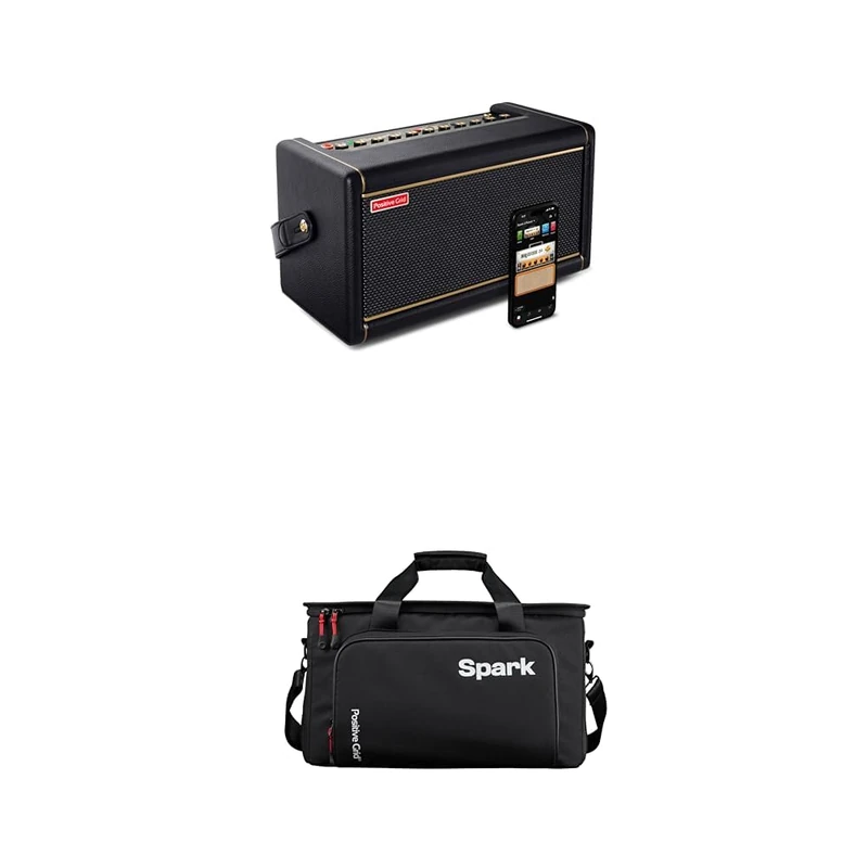 Positive Grid Spark 2 + Carry Bag Bundle – 50W Smart Guitar Practice Amp & Bluetooth Speaker with Built-in Looper, AI Features & Smart App for Electric, Acoustic, & Bass Guitar