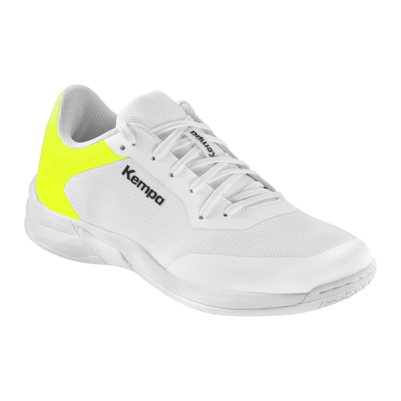Kempa Women's Kourtfly Three W Sports Shoes, White/Fluo Yellow, 42 EU, White, Fluorescent Yellow., 9 UK