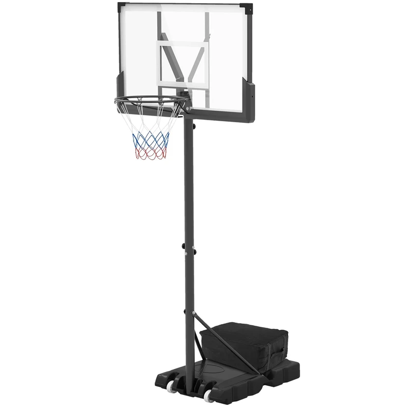 GYMAX Basketball Hoop Outdoor, 2 Wheels Basketball Stand System