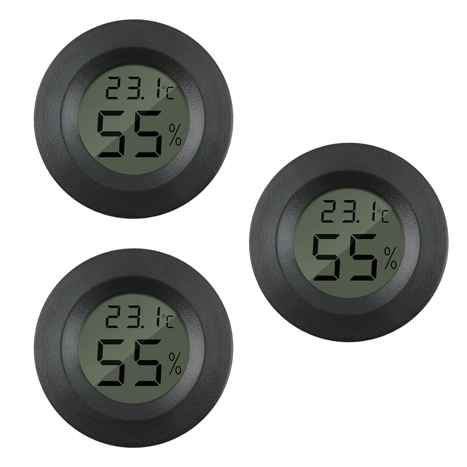 3PCS Hygrometer Thermometer, Digital Humidity Meter Monitor Gauge LCD Mini Indoor Hygrometer for Home Office Greenhouse Babyroom Humidor