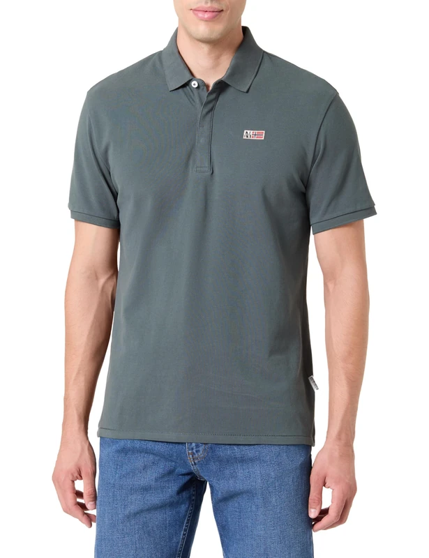 Napapijri Evan Short Sleeve Polo Shirt Dark Green - Image 1