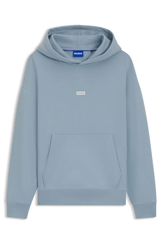 HUGO Mens Nazardo Cotton-terry loose-fit hoodie with logo details
