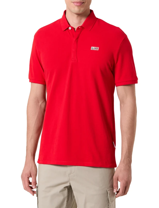 Napapijri Evan Short Sleeve Polo Shirt Red - Image 1