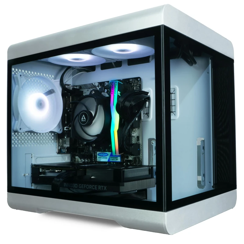 ionz Gaming PC - Andonised Aluminium Chassis, Ryzen 5 5600, NVIDIA RTX 5060,16GB RAM 1TB NVMe SSD, Windows 11, 650W 80+ PSU, WiFi - Arc