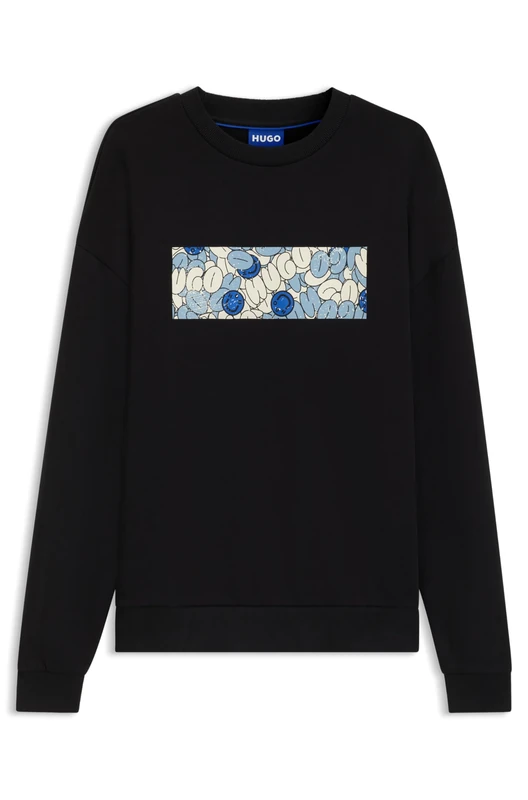 HUGO Men's Neprix Sweatshirt, 001black, L - Image 1