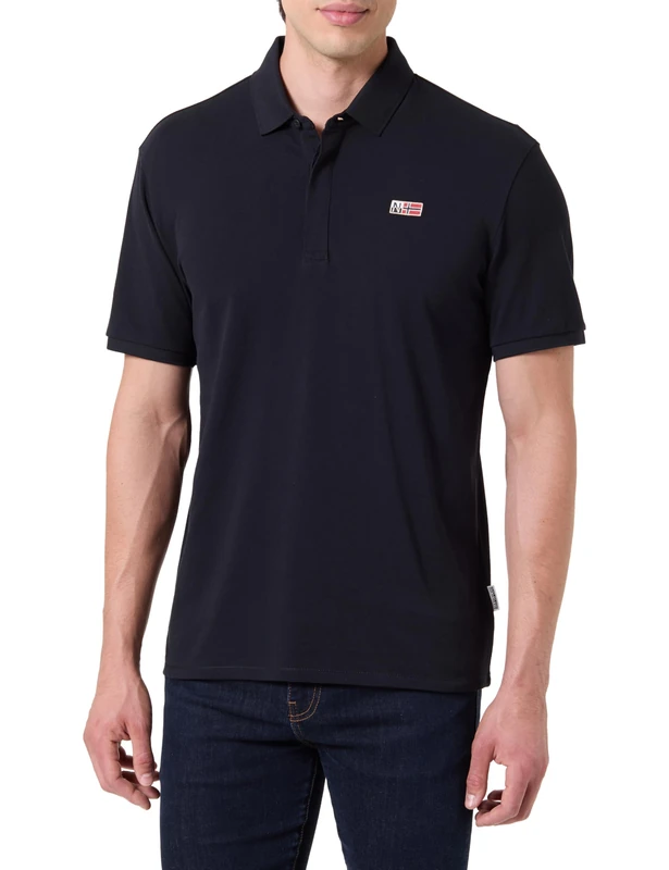 Napapijri Evan Short Sleeve Polo Shirt Black - Image 1