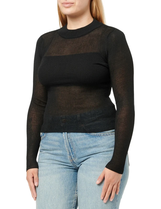 Hugo Women's Slumy_b Knitted Sweater, 001black, XL