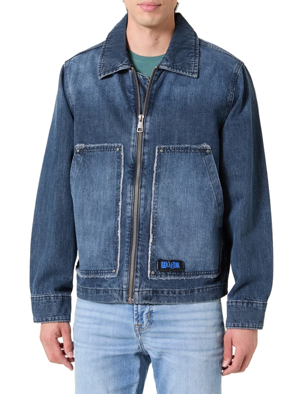 HUGO Men's Chian Jeans Jacket - 408 Dark Blue, 3XL
