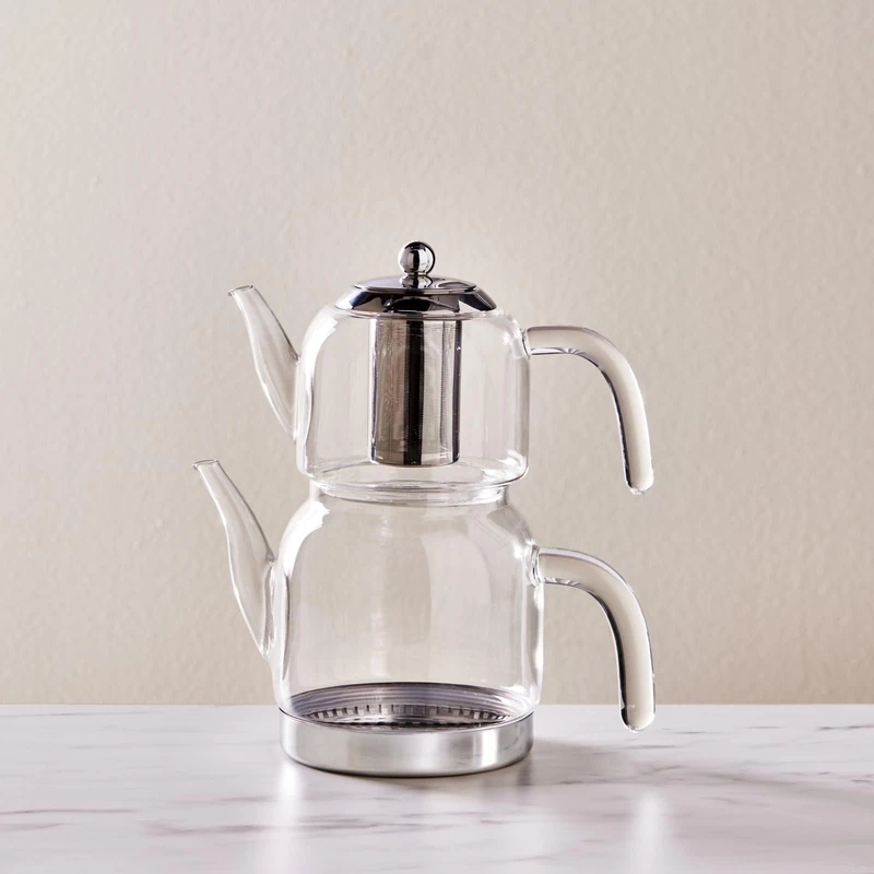 Karaca Panora Glass Maxi Teapot Set with Induction Base
