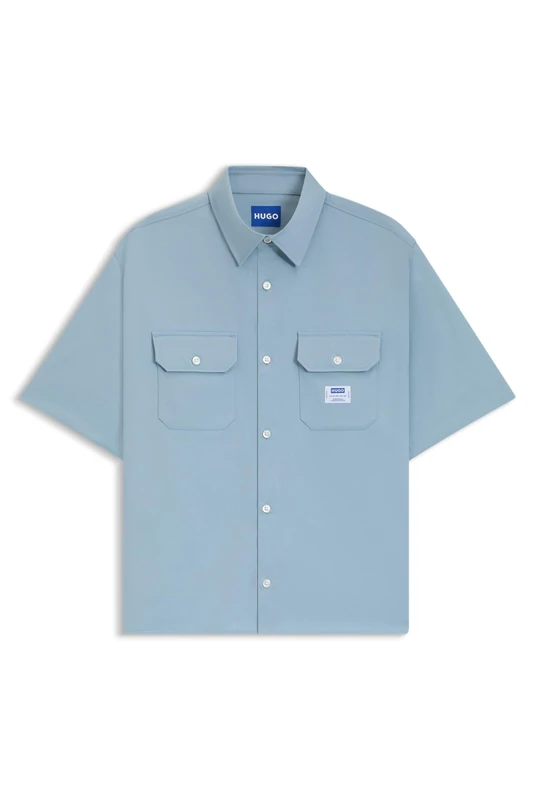 HUGO Ekyno 10260730 01 Short Sleeve Shirt M Blue