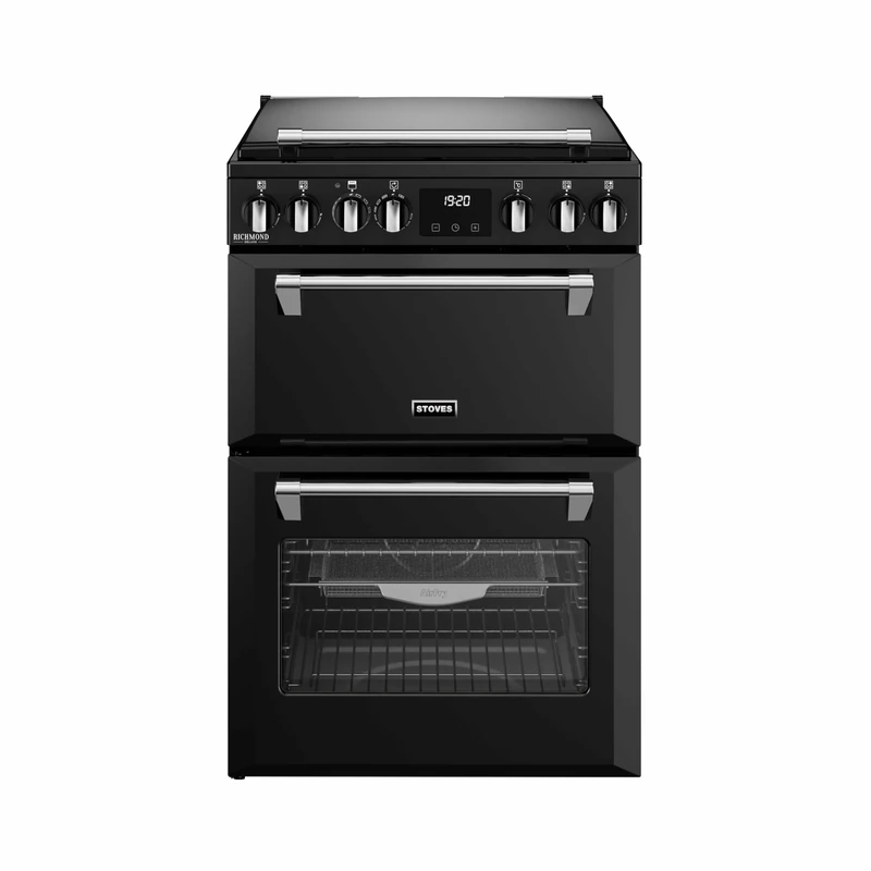 Stoves Richmond Deluxe 60cm Dual Fuel Mini Range Cooker - Black - A Rated