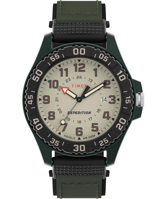 Timex Expedition® Men's 42 mm Watch, Natural Dial Color, Green Case Color,Green Fabric Strap TW4B34100 - Image 1