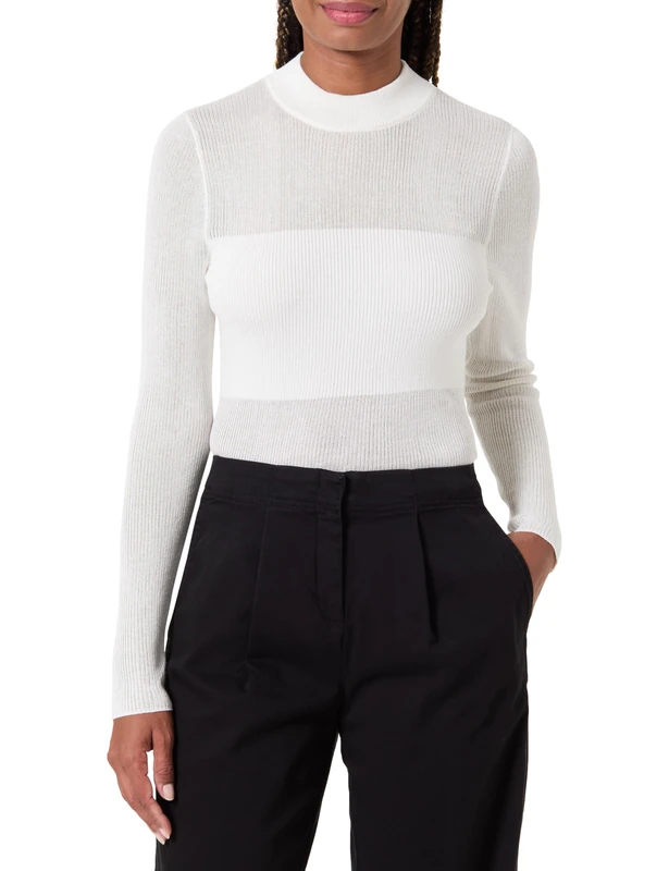 Hugo Women's Slumy_b Knitted Sweater, 110open White, XL