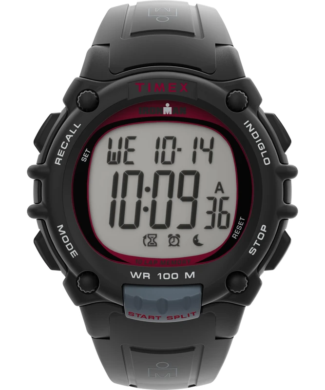Timex Men's Ironman Essential 44 mm Watch - Black PU Strap Digital Dial Black Case TW5M64400