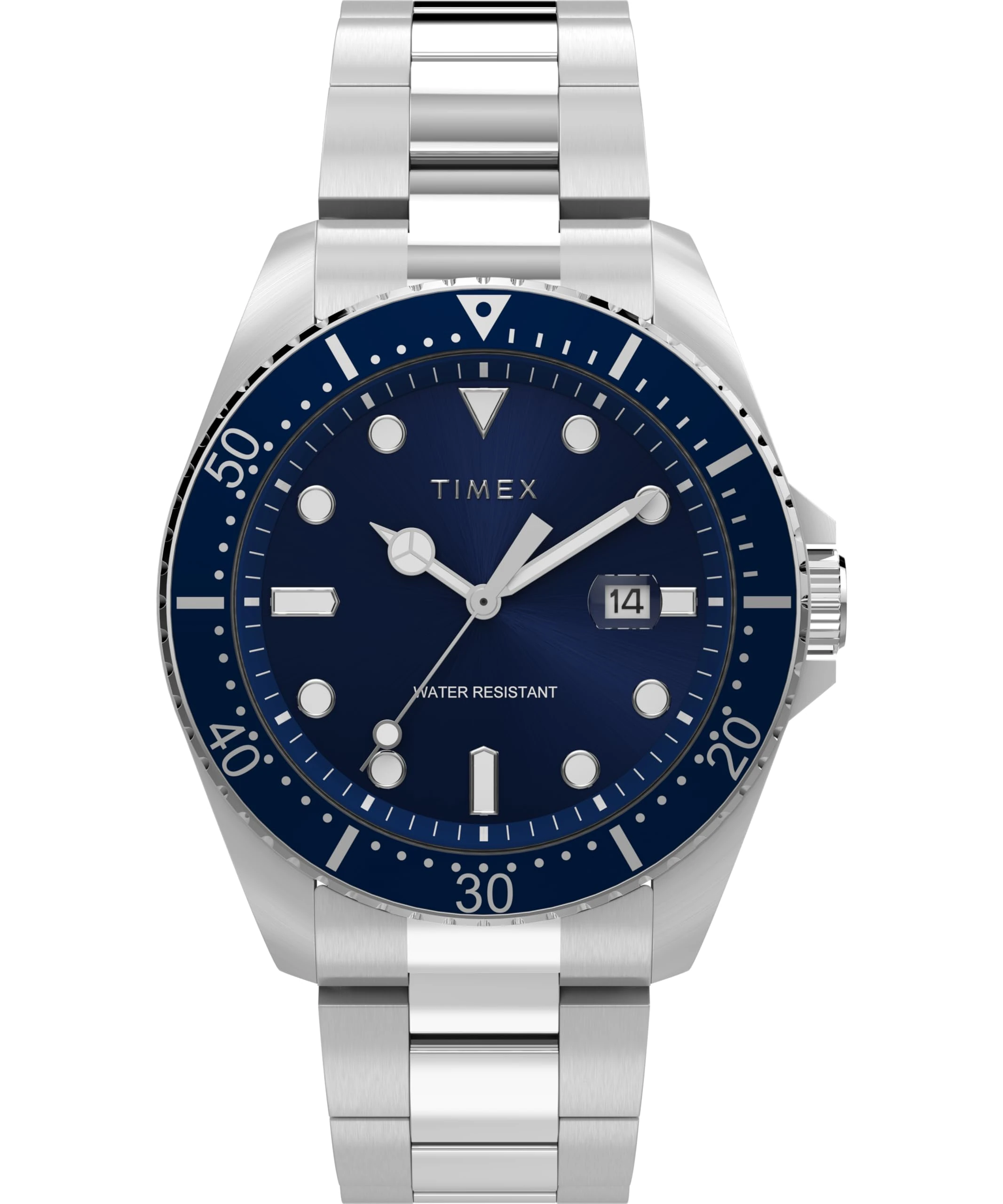 Timex Men's Trend 42 mm Watch - Silver-Tone Stainless Steel Bracelet Blue Dial Silver-Tone Case TW2W71500