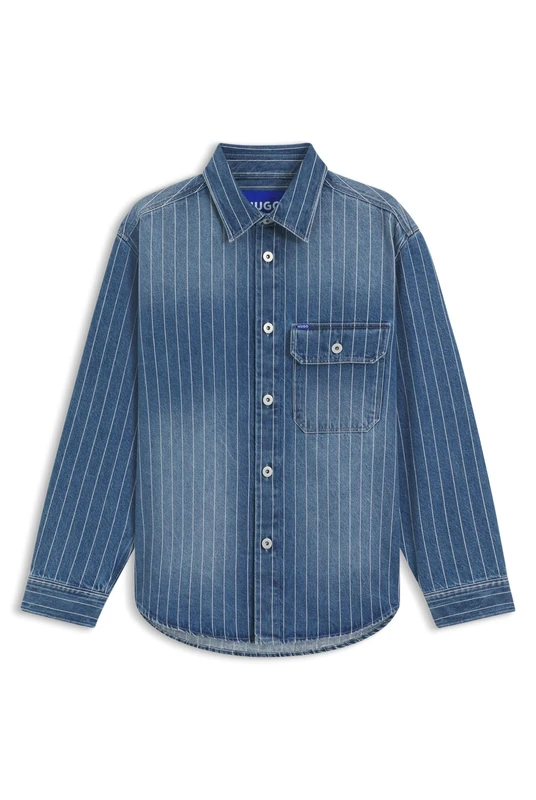 Hugo Men's Ebolt Shirt, 427 Medium Blue, XXL