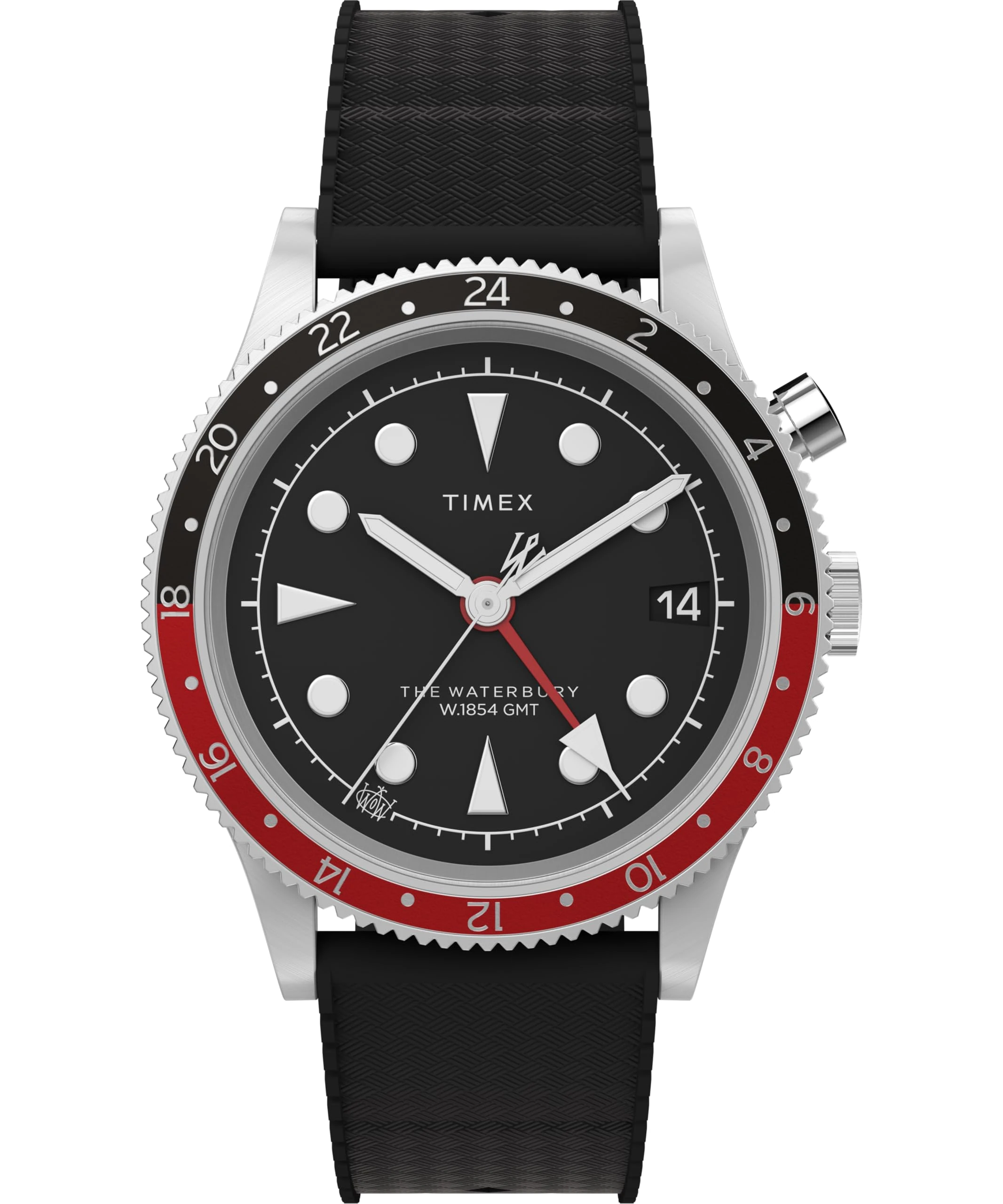 Timex Men's Waterbury 39 mm Watch - Black Rubber Strap Black Dial Stainless Steel Case TW2Y06700