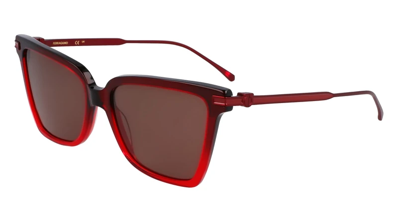 FERRAGAMO Sf2036s Sunglasses, Gradient Transparent Dark Red, 56