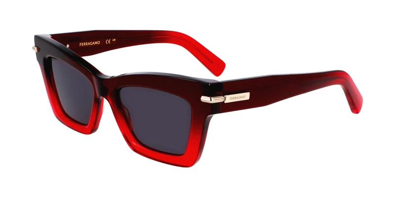 FERRAGAMO Eyeglasses Sf2031s Gradient Dark Red Transparent / 52 Bridge: 17 Horizontal Measurement: 52 Vertical Measurement: 37,6