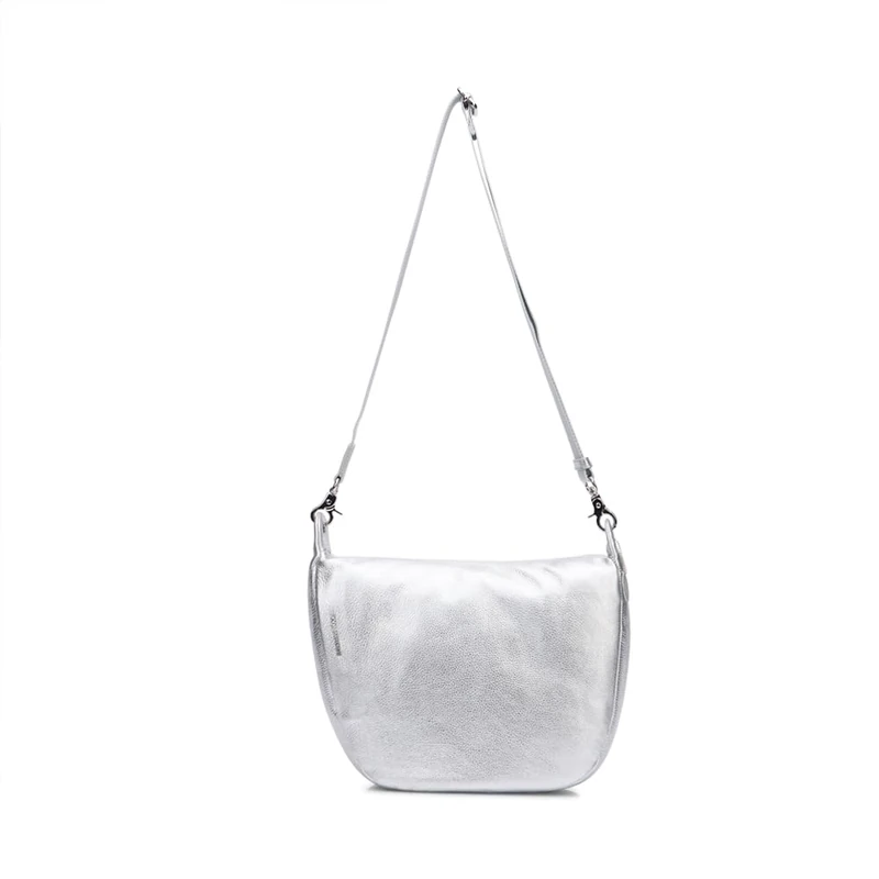 Mandarina Duck Mellow Metal Crossover - Silver Leather Bag