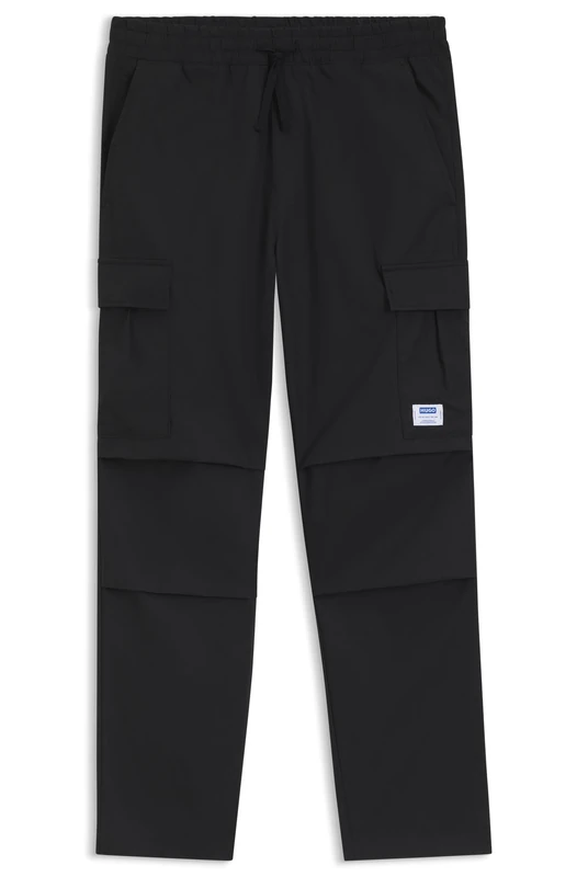 Hugo Men's Gadic242 Relaxed Fit Ripstop Trousers, 001black, 3XL