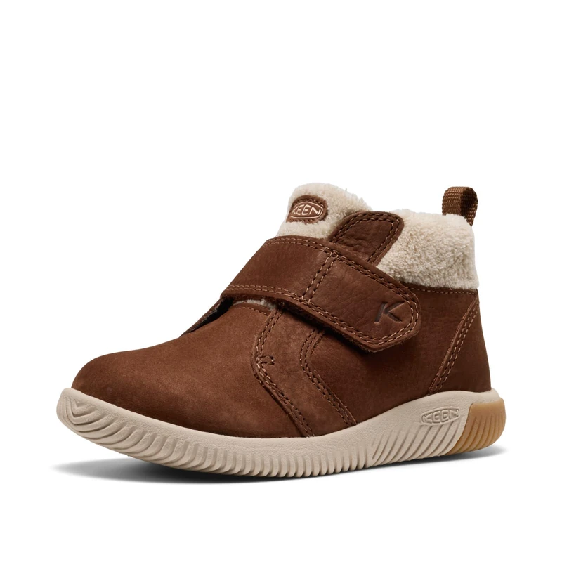 KEEN Unisex-Child KNX Middie Easy On Strap Comfortable Barefoot Feel Sneakers, Bison/Safari, 12