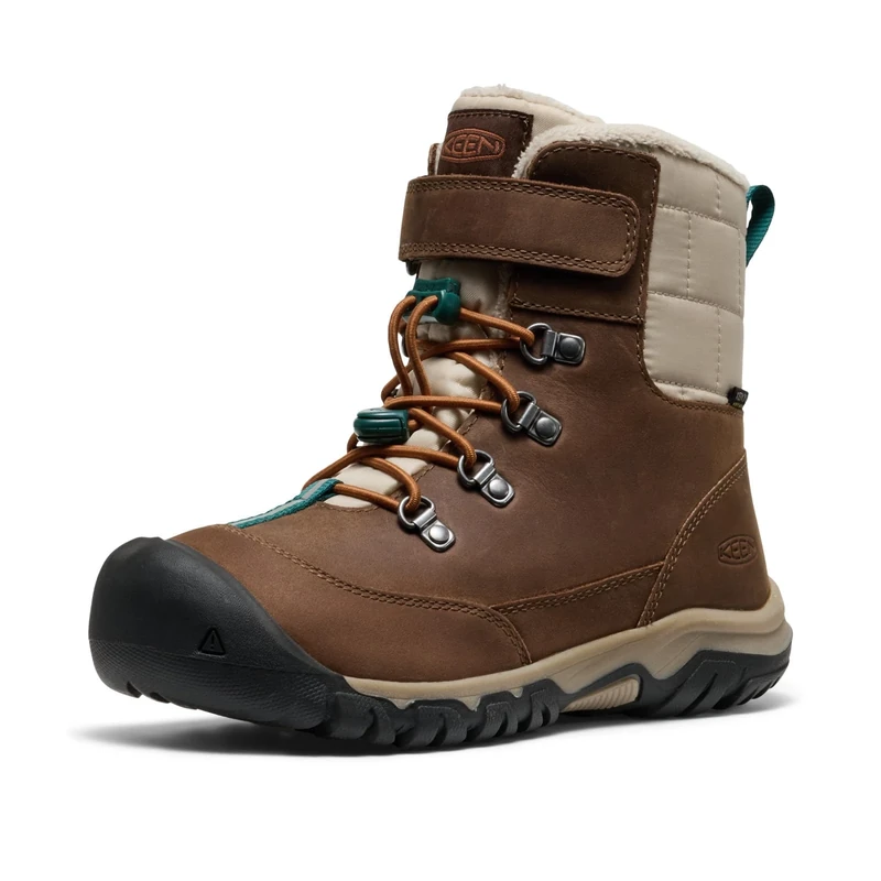 KEEN Unisex-Child Kanibou Mid Height Waterproof Insulated Snow Boots, Dark Earth/Roasted Pecan, 7