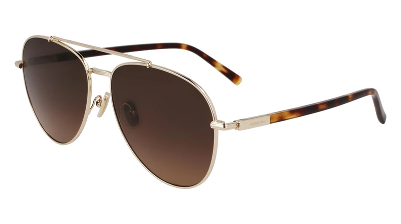 FERRAGAMO Sf316s Sunglasses, Gold/Brown Gradient, 61