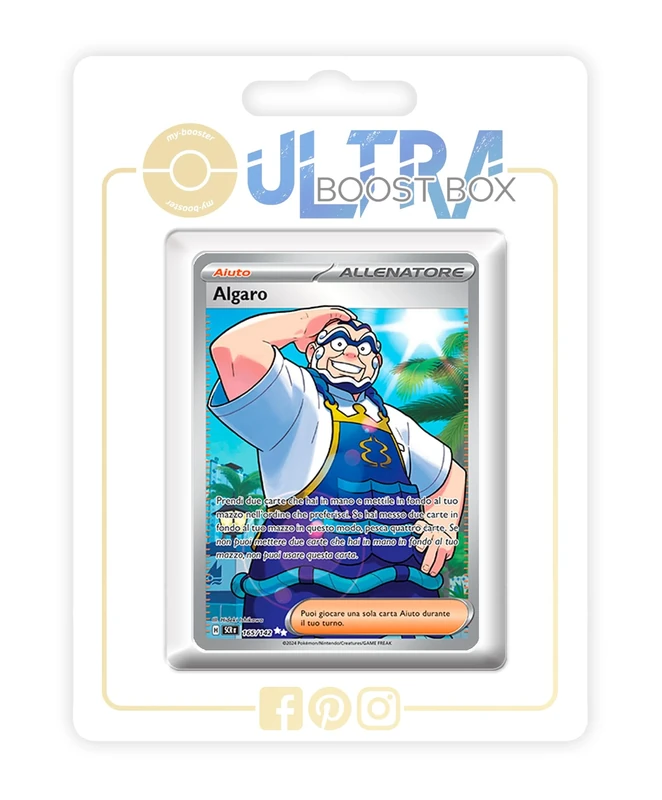 Algaro (Kofu) 165/142 Shiny Full Art Trainer - my-booster X Scarlatto e Violetto 7 Corona Astrale - Box of 10 Pokemon Italian Cards
