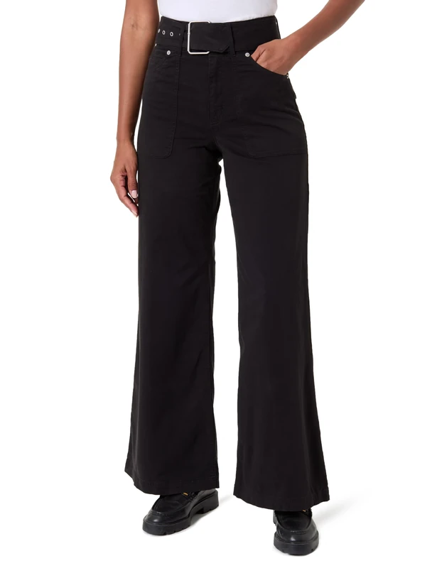 Hugo Women's Trousers_Flat, 001black, 12