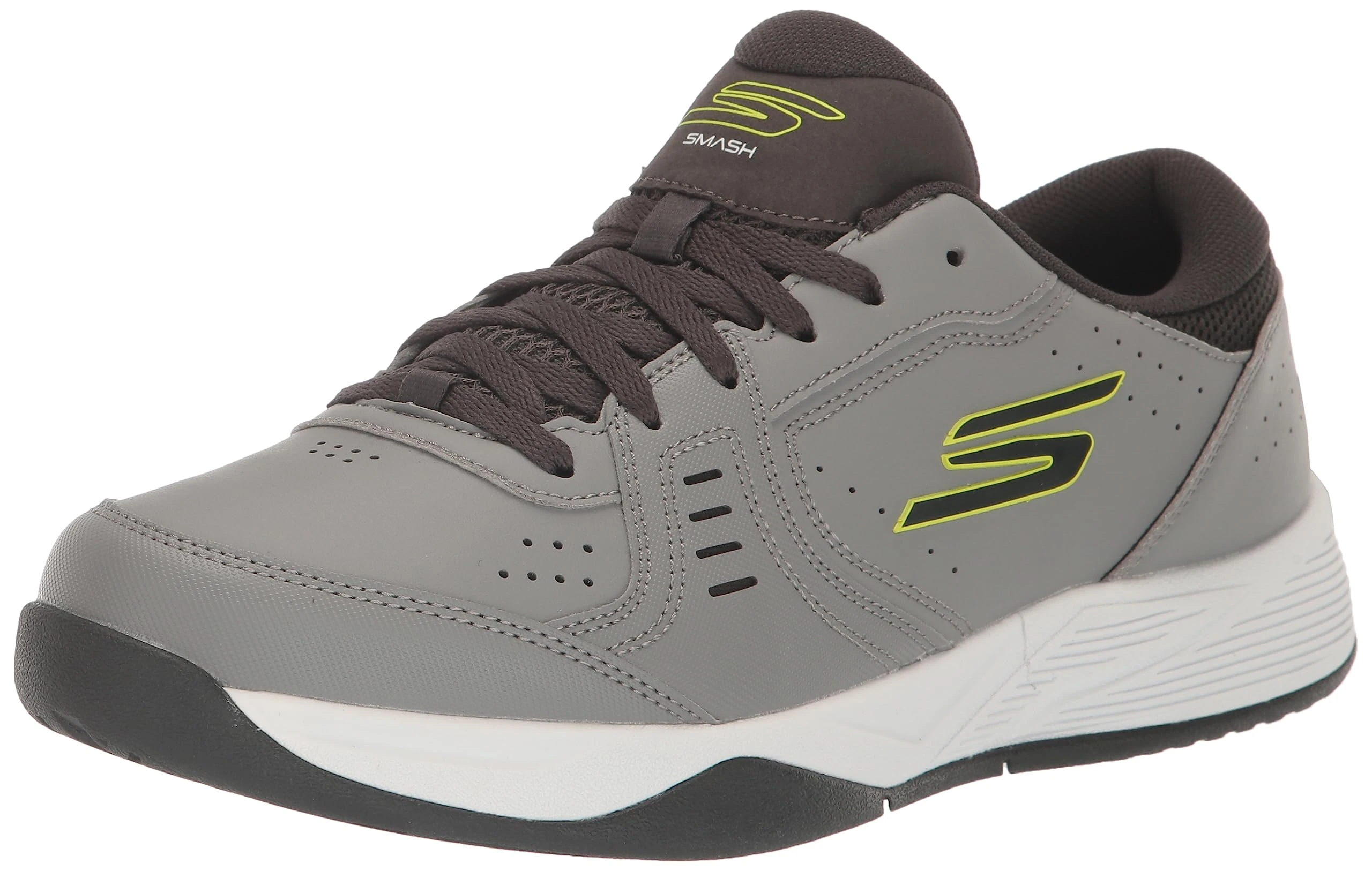 Skechers Men's Viper Court Smash Pickleball Sneaker, Grey Lime, 11 UK