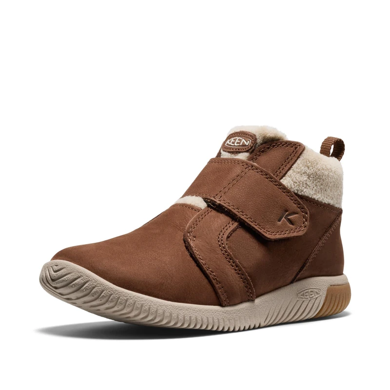 KEEN Unisex-Child KNX Middie Easy On Strap Comfortable Barefoot Feel Sneakers, Bison/Safari, 3