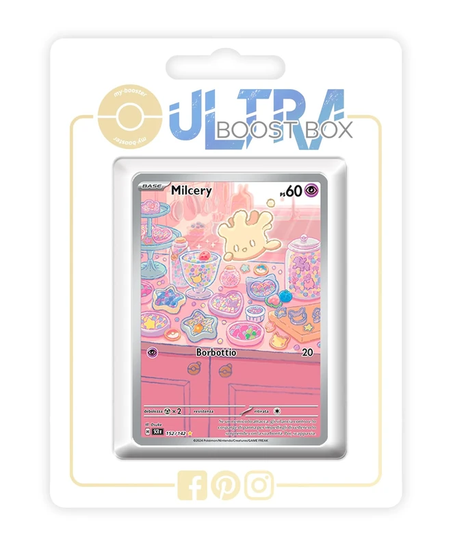 Milcery 152/142 Alternative Shiny Pokémon Gallery - my-booster X Scarlatto e Violetto 7 Corona Astrale - Box of 10 Pokemon Italian Cards