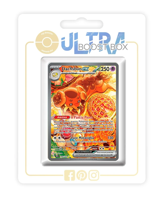 Dachsbun ex 169/142 Alternative Shiny Pokémon Gallery - my-booster X Scarlatto e Violetto 7 Corona Astrale - Box of 10 Pokemon Italian Cards