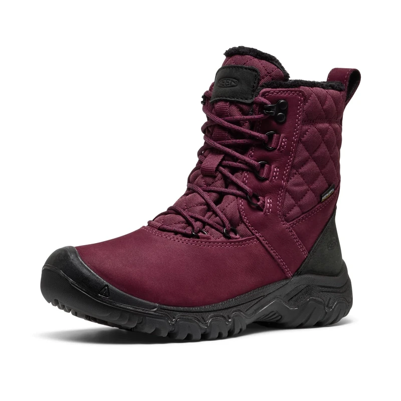 KEEN Women's Greta 2 Classic Style Durable Comfortable Insulated Waterproof Snow Boots, Fig/Black, 7